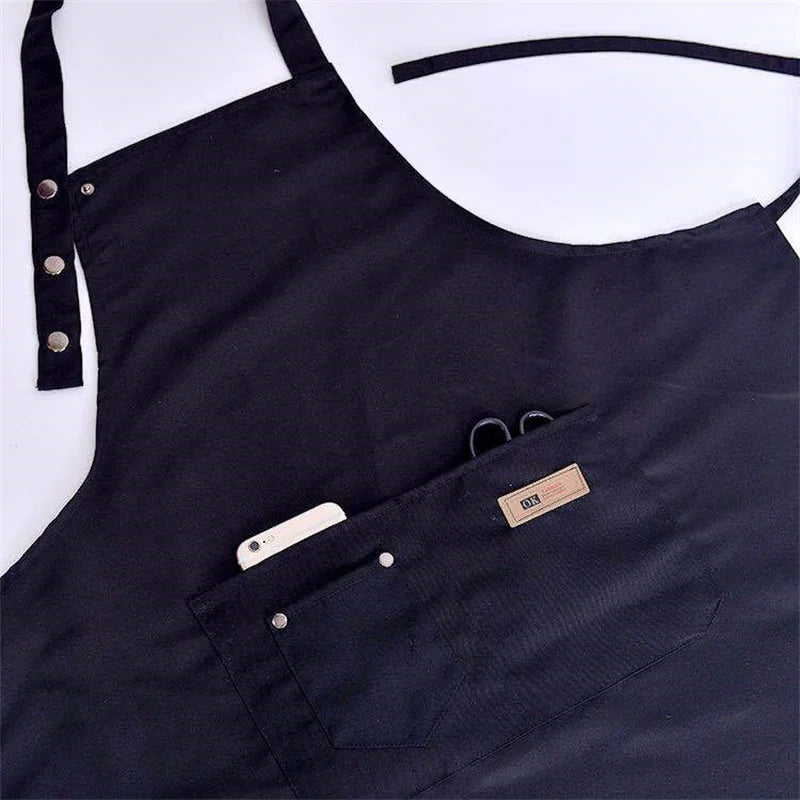 Fashion Canvas Kitchen Aprons For Woman Men Chef Work Apron For Grill Restaurant Bar Shop Cafes Beauty Nails Studios Uniform