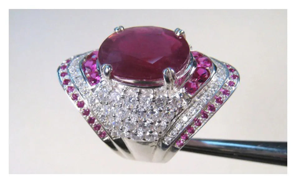 925 Sterling Silver Ruby Ring For Women Zircon Finger Rings Fashion Jewelry Gifts