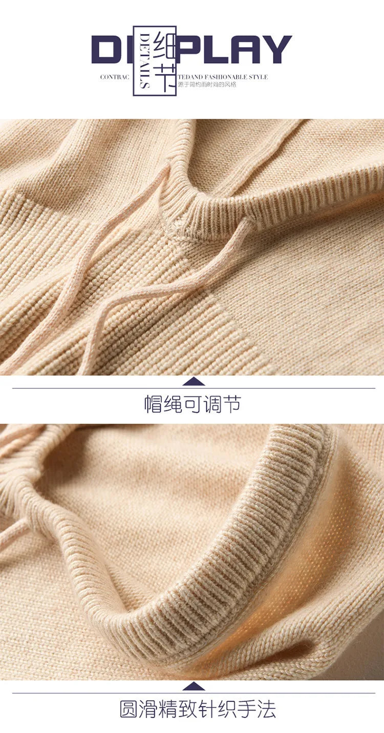 Winter Hats for Women, Wool Blend Hooded Scarf Hat for Girls Balaclava Knit Skull Cap Beanie Hat Neck Gaiters