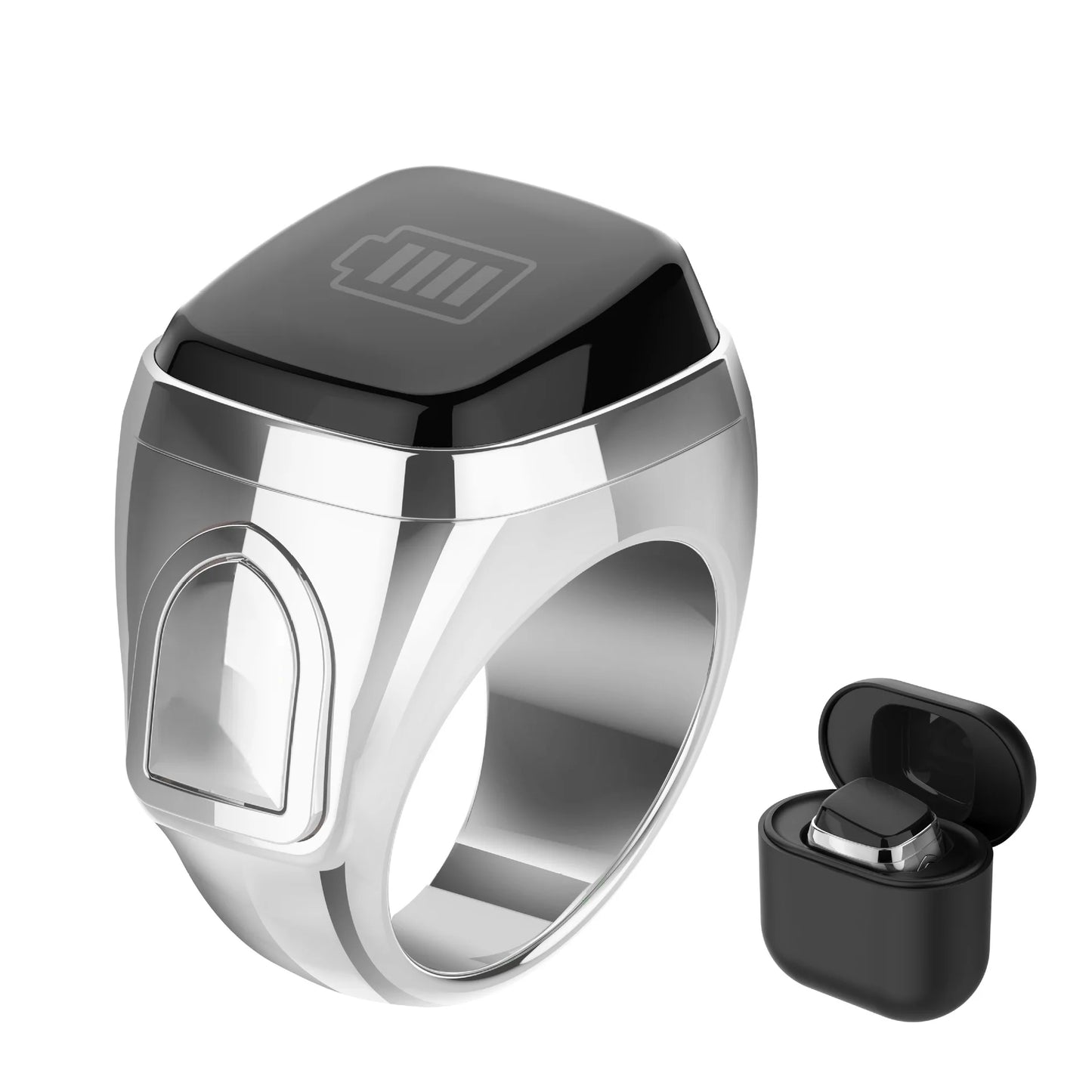 Metal Ring with Charging Compartment, Digital Display Counting, Smart Ring, Bluetooth Electronic Finger Counter