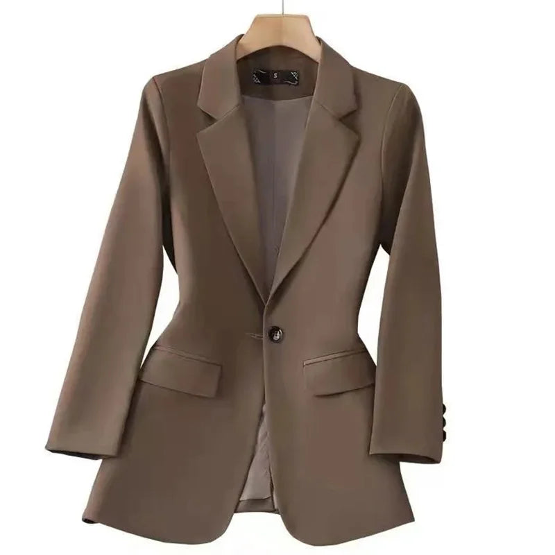 Women Blazer Office Ladies Elegant Outwear Long Sleeve Work Wear Classy Female Pink Suit African Autumn Fashion 2025 New