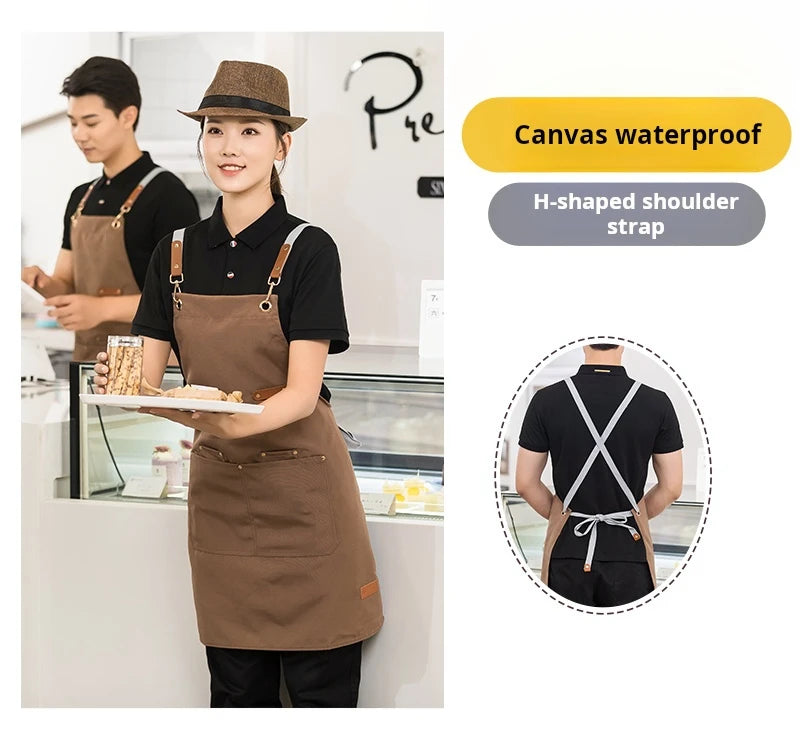 Apron For Kitchen Women Waiter Uniforms Cook's Clothes Man Food Service Philippines For Chef Fartuch Kuchenny Delantal Camarero