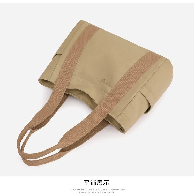 Women's handbag Fashionable Women's Canvas Top-Handle Bag for Daily Commuting and College Style Student Outfit Shoulder Bag