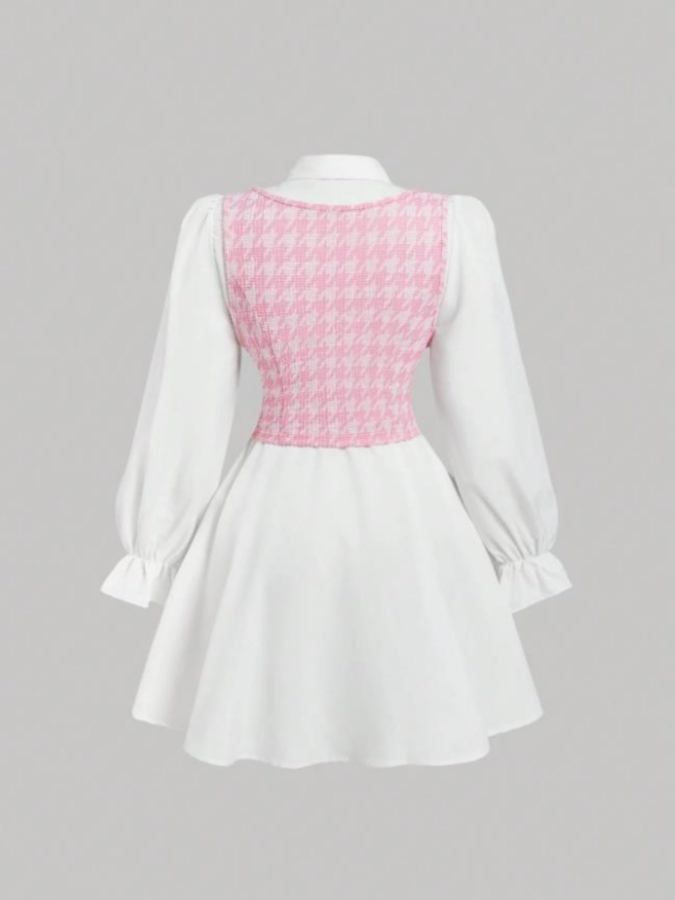 Women'S New Arrival Button-Decorated Little Chic Vest Long Sleeve Shirt Two-Piece Dress, Stylish and Elegant Commuting Outing Daily Wear Party Date Tea Party Dress, Suitable for Spring, Autumn and Winter