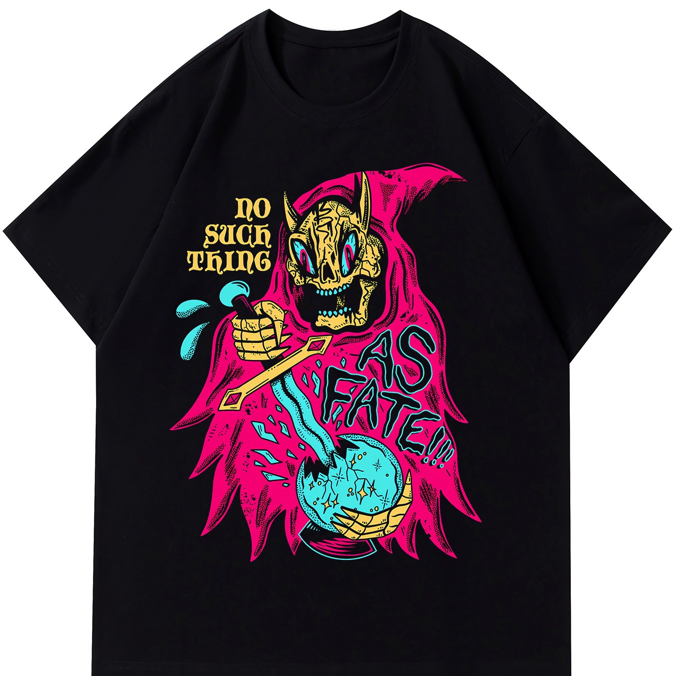 Tees For Men, Crystal Ball Broken By Wizard Print T Shirt, Casual Short Sleeve Tshirt For Summer Spring Fall, Tops As Gifts