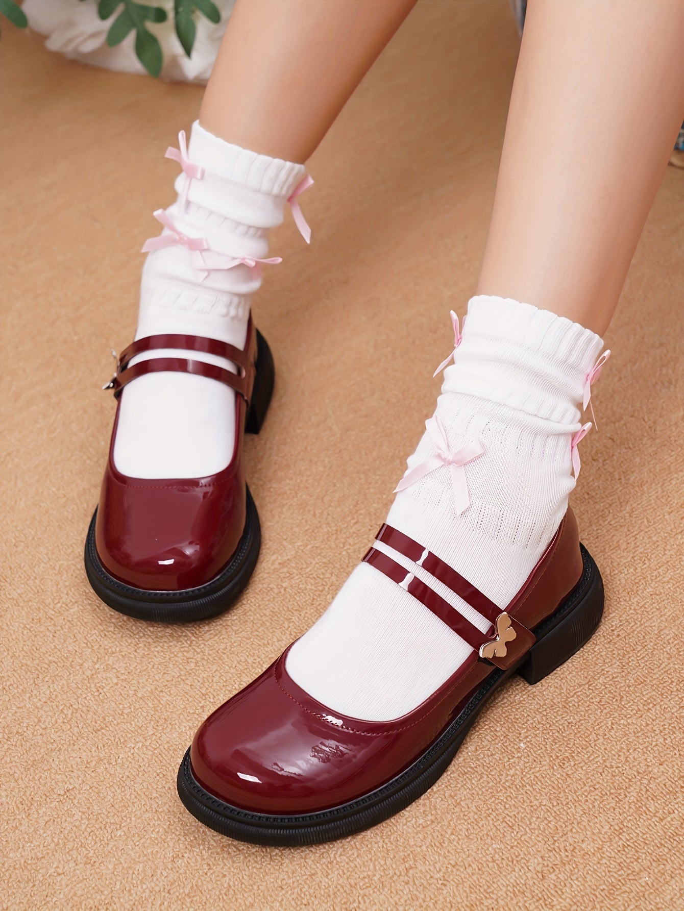 Elegant Black Mary Jane - Chic Comfort Women's Shoes with Golden Buckle, Round Toe, and Comfortable Rubber Sole - Versatile All-Season PU Cover Flats, Ladies Shoes