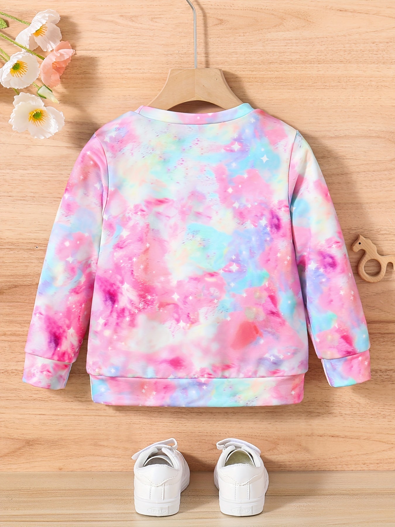 Girls Cute Unicorn & Tie Dye Crew Neck Sweatshirt Regular Fit Long Sleeve Shirt Tops Kids Spring/ Fall Clothes
