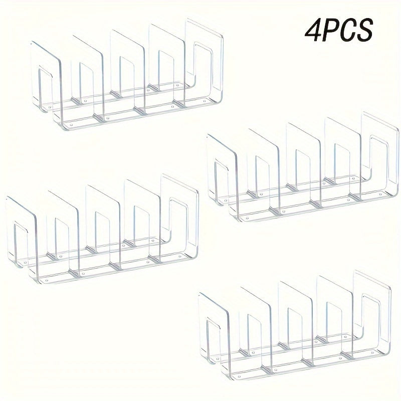 4-Tier Clear Acrylic Organizer for Purses, Handbags & Books - Multi-Purpose Desktop Storage Rack with 4 Sections for Neat Organization, Utility Racks