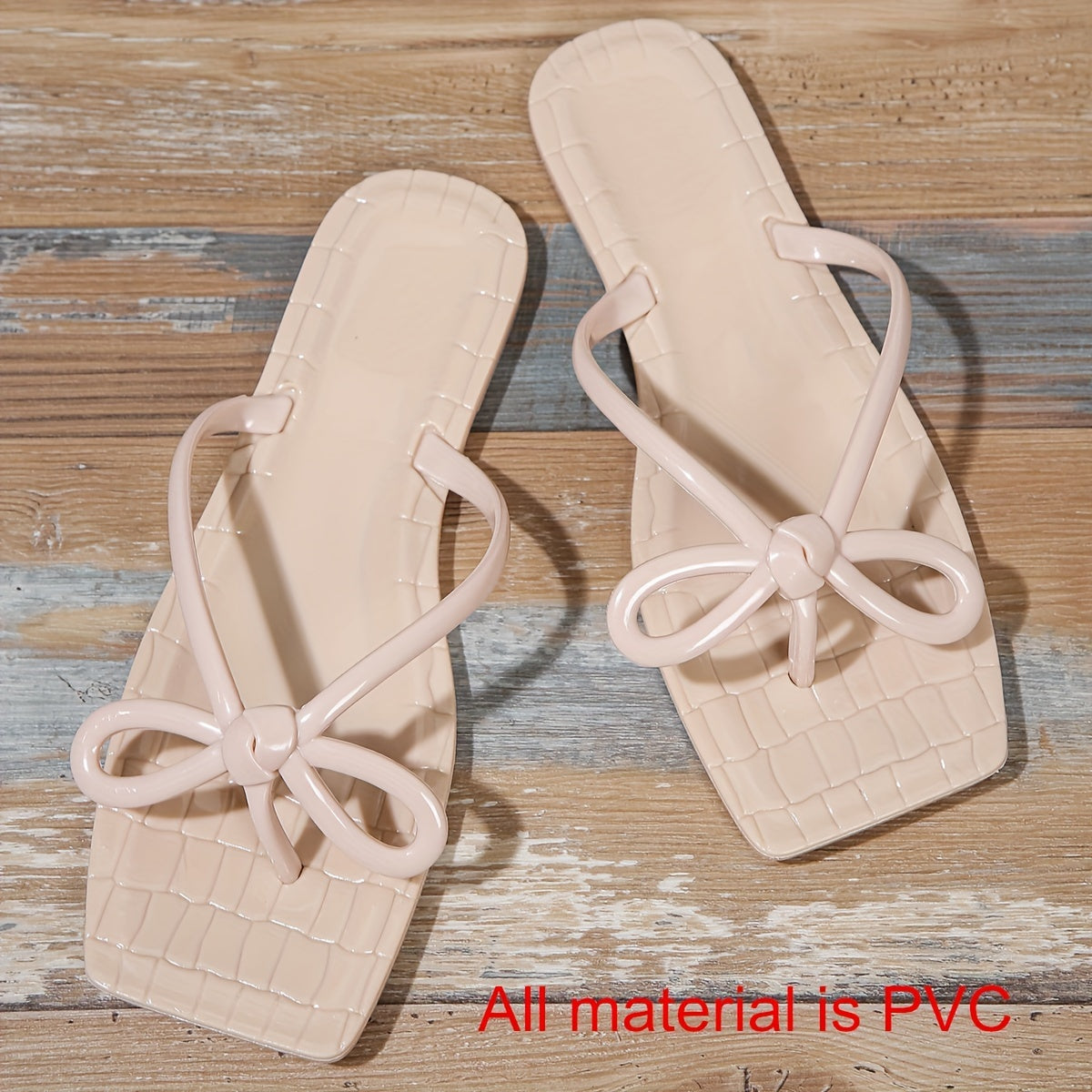 2025 Spring-Summer New Women's Shoes Casual Outdoor Lightweight Open-Toe Slip-Ons Simple Vacation Beach Slippers Comfortable Flat Sandals Bow Design High Quality Toe Post Flip-Flops for Ladies and Girls