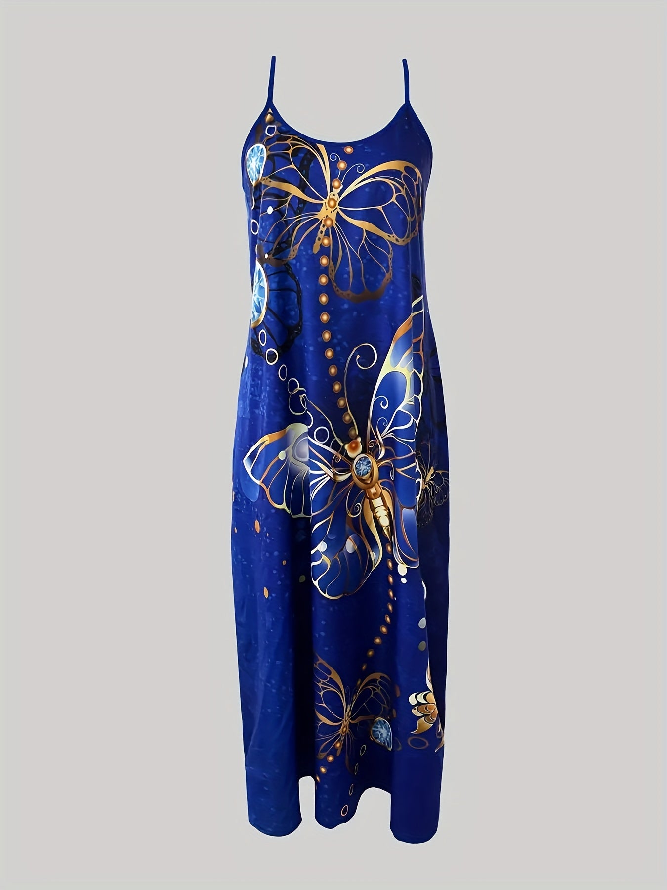 Fashion Women's V-neck Dress Set, Casual Butterfly Print Dress Set, Women's Two-piece Dress Set, Casual Dress Set, Comfortable, Cool And Breathable Dress Set