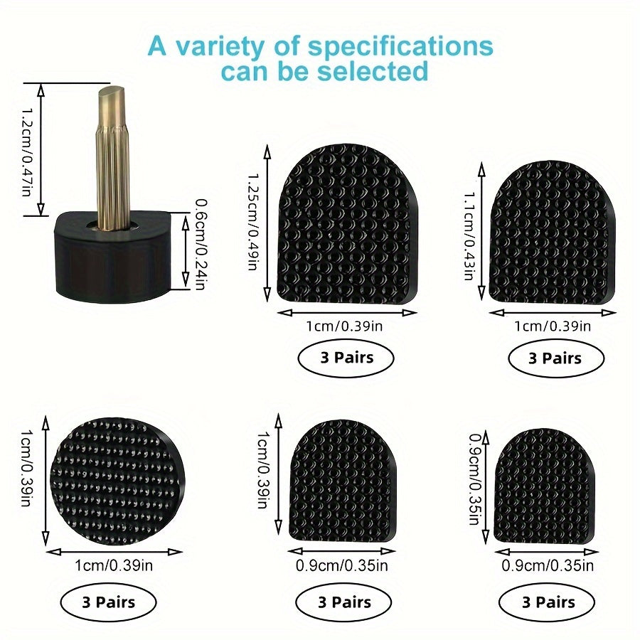 [Popular Choice] 15 Pairs Rubber Heel Caps for Women's Shoes, Anti-Slip Heel Protectors with Dowel Lifts, Wedding Heel Care Kit Accessories, Heel Protection Accessories|U-Shaped Heel Caps|Rubber Heel Tips