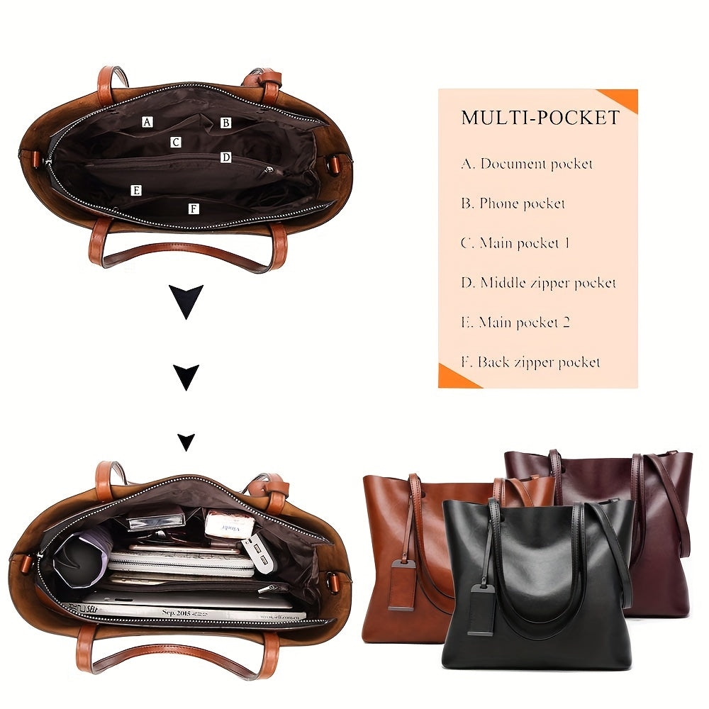 Women Handbags Tote Bag Soft Retro Designer Large Capacity Multi-Pocket Casual Ladies Mother'S Day Gift Adjustable Shoulder Strap Purse Cheap