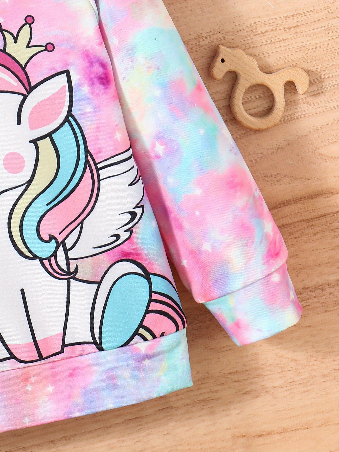Girls Cute Unicorn & Tie Dye Crew Neck Sweatshirt Regular Fit Long Sleeve Shirt Tops Kids Spring/ Fall Clothes