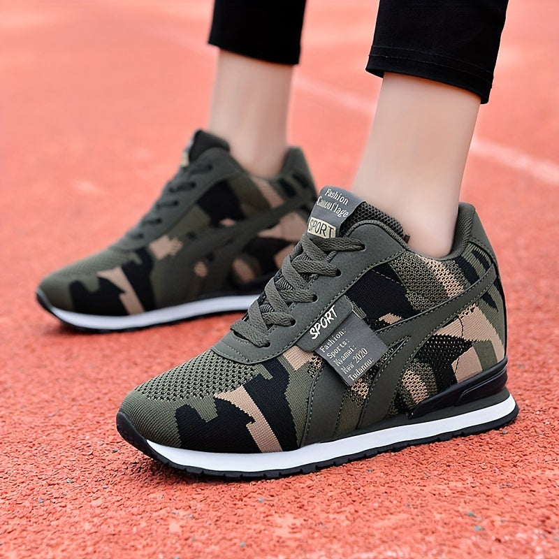 2025 New Women's Shoes with Increased Height and Versatile Travel Casual Outdoor Mesh Sports Shoes