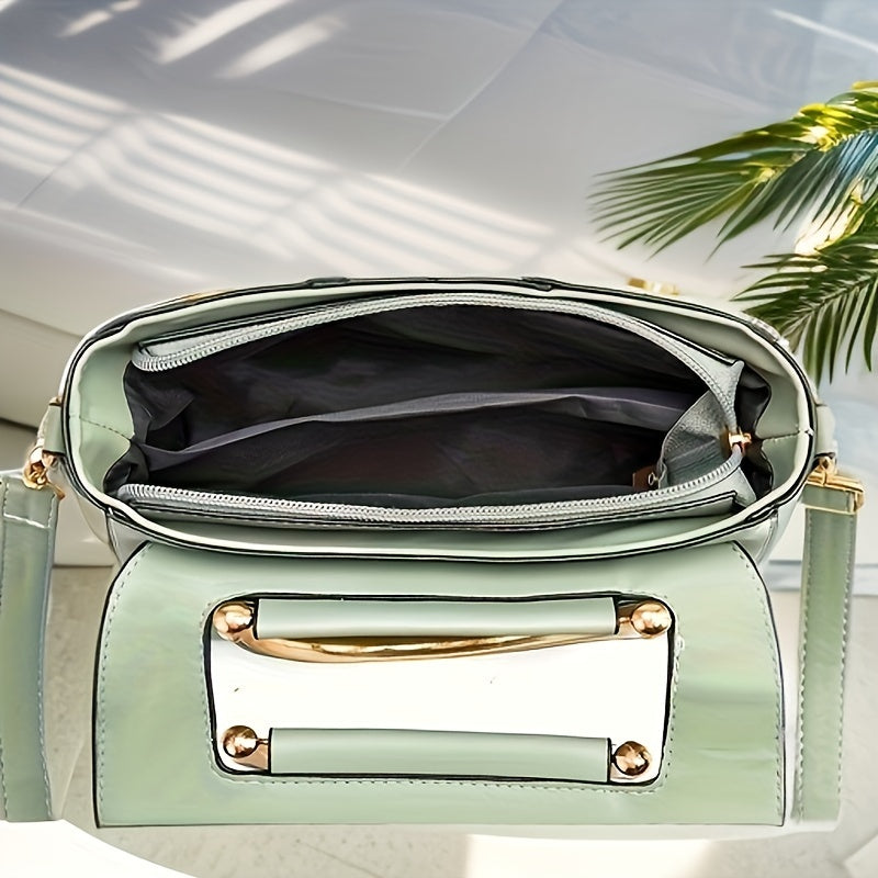 Visually Appealing Mint Green Women’s Handbag – Trendy Crossbody Bag with Adjustable Strap, Golden-Tone Hardware & Magnetic Closure, Lightweight & Spacious for Everyday Use, Ladies Handbags