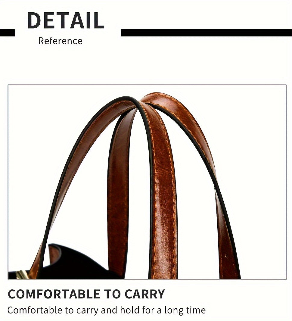 [Vintage Crocodile Handbags] 3-Piece Set Stylish Women's Faux Leather Handbags, Crocodile Pattern Tote With Matching Clutch & Wallet, Vintage Design Crossbody Bag