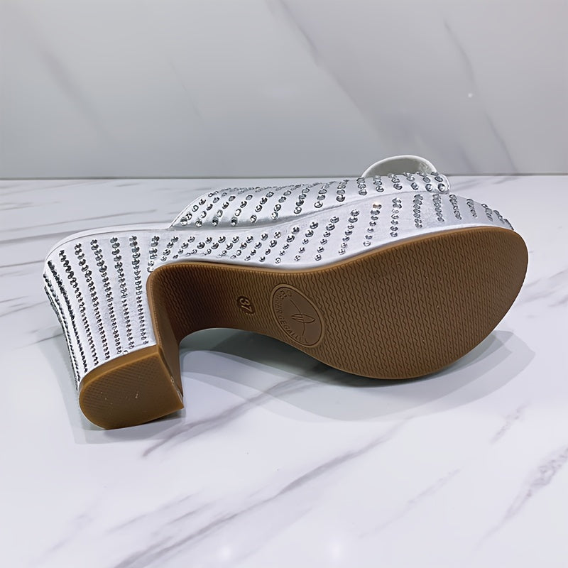 New 2024 Wedding Women's Shoes From Nigeria, Africa, With 10 Cm High Heels, Crystal Design Women's Shoes For Parties And Gatherings, Fashionable Women's Shoes.