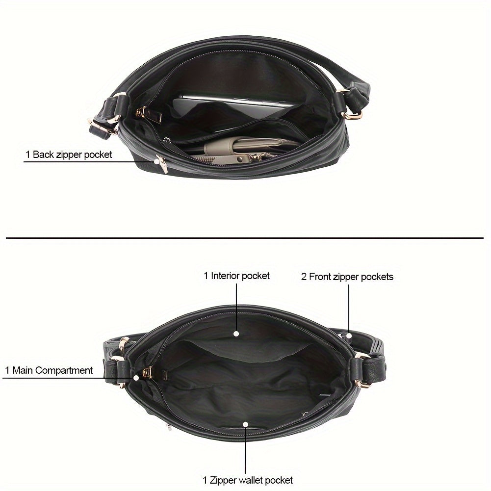 [Adjustable Strap Soft Crossbody Purses] Crossbody Purses for Women, Zipper Pocket Adjustable Strap, Soft Women's Shoulder Handbags