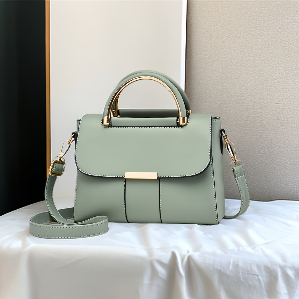 Visually Appealing Mint Green Women’s Handbag – Trendy Crossbody Bag with Adjustable Strap, Golden-Tone Hardware & Magnetic Closure, Lightweight & Spacious for Everyday Use, Ladies Handbags