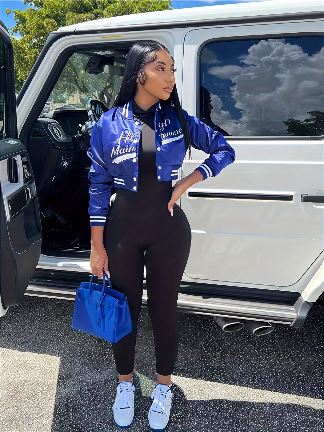 Fashion Long Sleeve Cropped Y2k Casual Sports Jacket, Letter Graphic Striped Jacket, Women's Tops