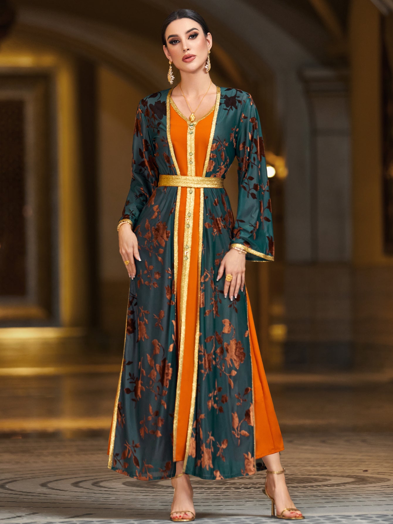 4042 Casual Arab Two-Piece Dress Set
