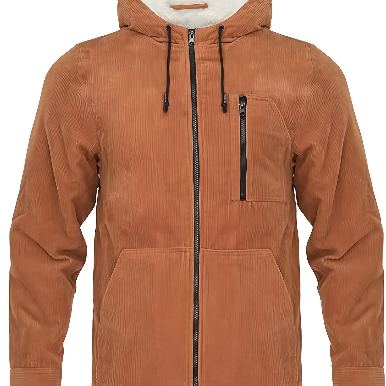 Men's Brown Fleece Winter Jacket - Comfortable Warmth and Refined Style | Soft, Anti-Pilling Fleece, Windproof, with Multi-Functional Pockets, Versatile for Everyday Use