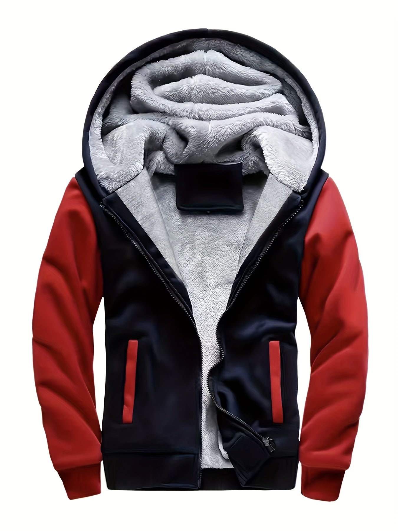 Men's Warm Fleece Hooded Winter Jacket - Cozy & Insulated - Soft Fleece Lining - For Cold Weather - Perfect Gift for Winter Sports Enthusiasts