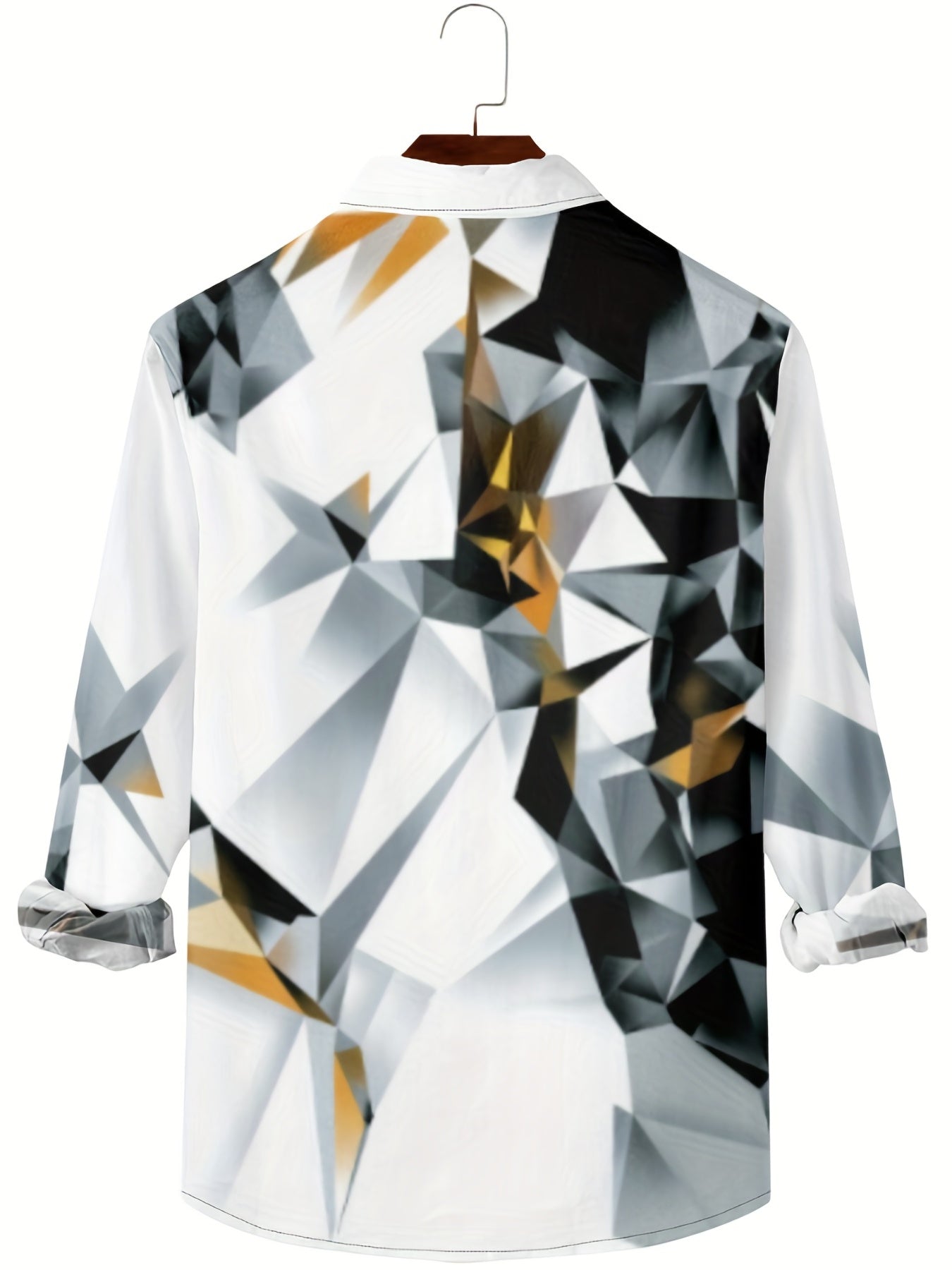 Fashion-Forward Mens Zip Up Shirts - Stylish Geometric Print, Short Sleeves, Lapel Collar - Comfortable Summer Tops & Pullovers