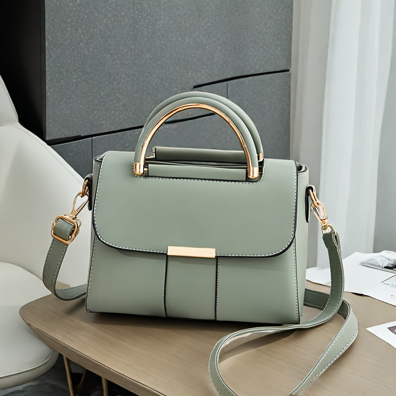 Visually Appealing Mint Green Women’s Handbag – Trendy Crossbody Bag with Adjustable Strap, Golden-Tone Hardware & Magnetic Closure, Lightweight & Spacious for Everyday Use, Ladies Handbags