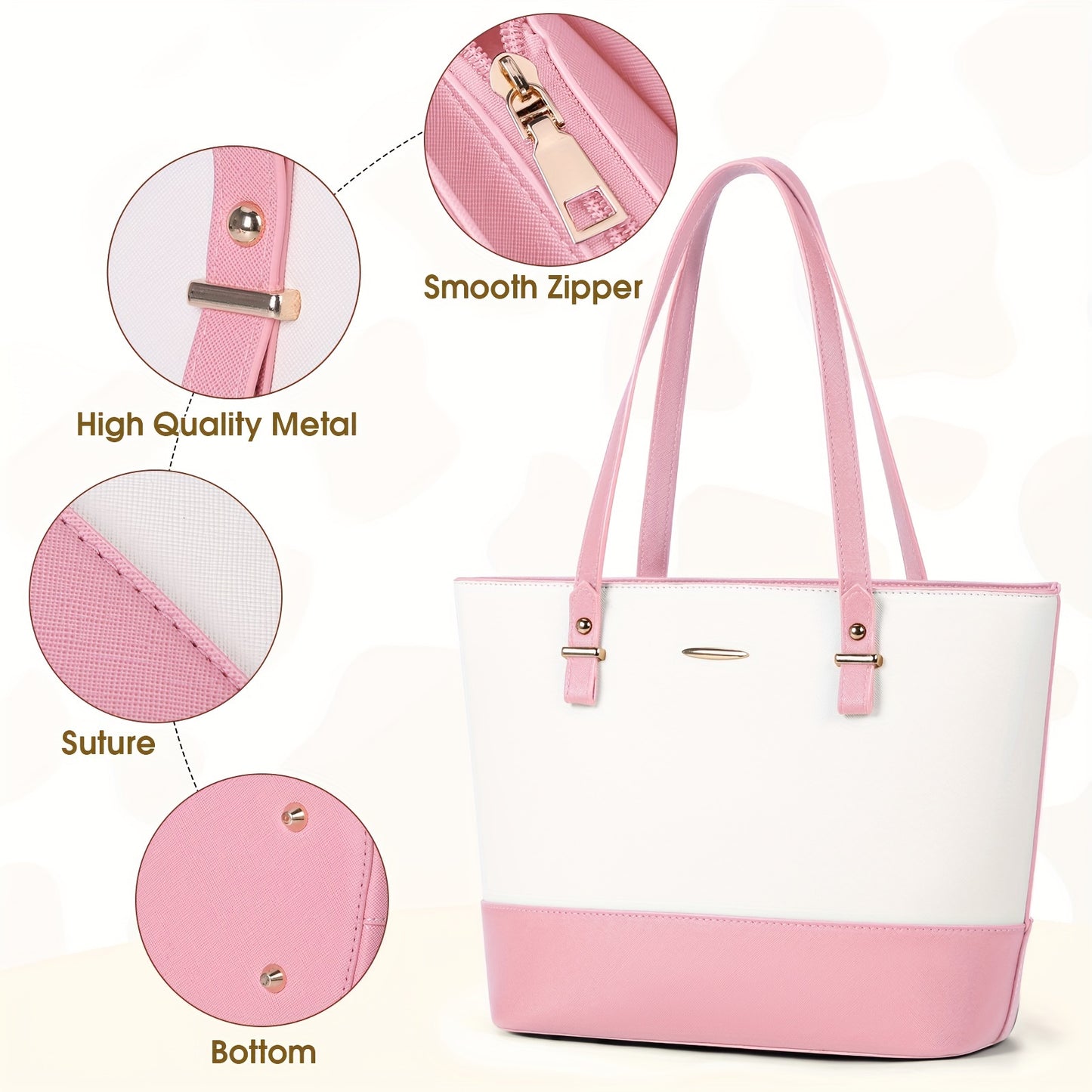 3-Piece Ultimate Tote Bag Set - Stylish Handbags and Crossbody Purse with Fashionable Design, Multiple Compartments, and Adjustable Strap - Perfect for Women's Daily Use