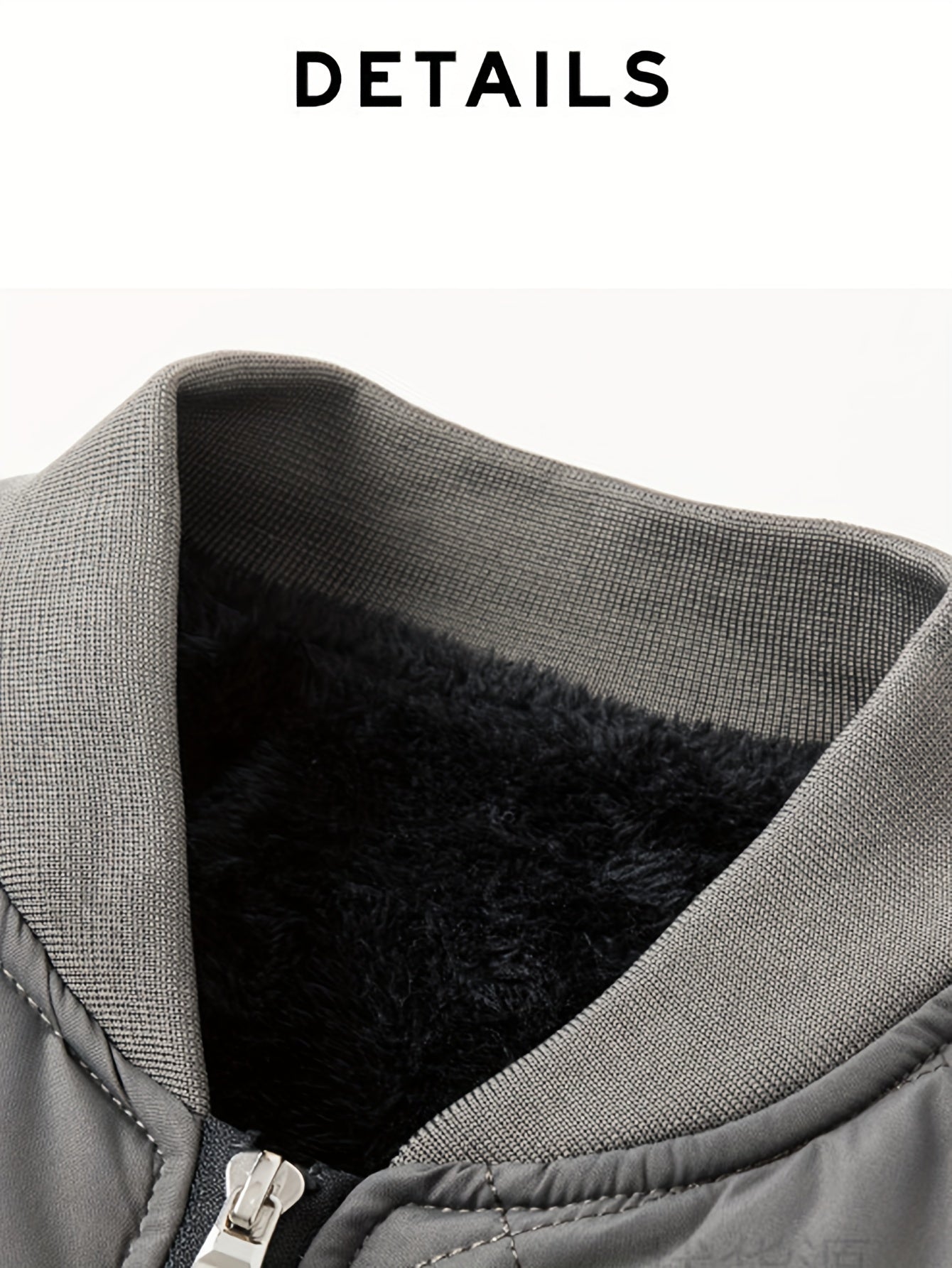 Cozy Fleece Winter Jacket - Quilted, Baseball Collar, Zipper Pockets, Water-Resistant, Breathable, Soft, Men's Casual Coat for Outdoor Activities