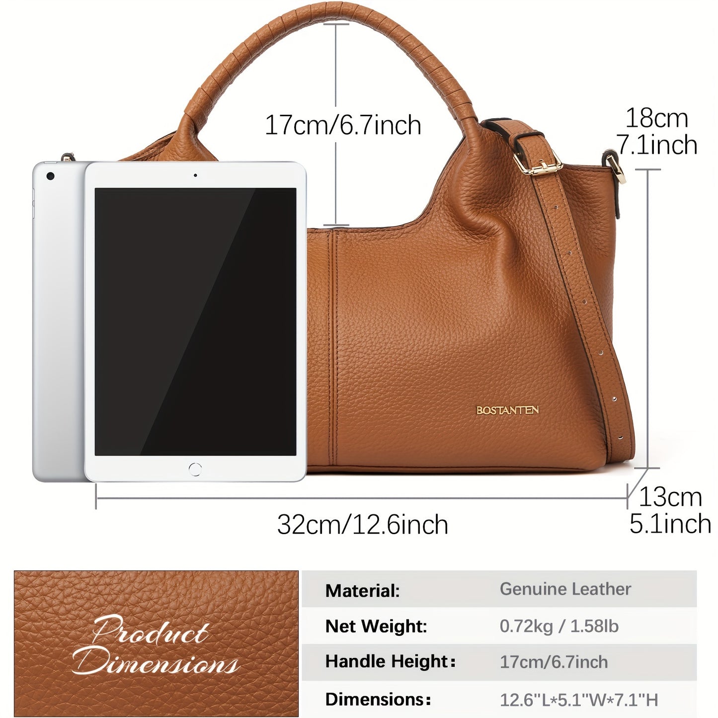 [Elegant Leather Handbag] Black Genuine Leather Elegant Handbag for Women - Designer Crossbody & Shoulder Satchel with Adjustable Strap, Top Handle, and Secure Zipper Closure, Designer Handbags