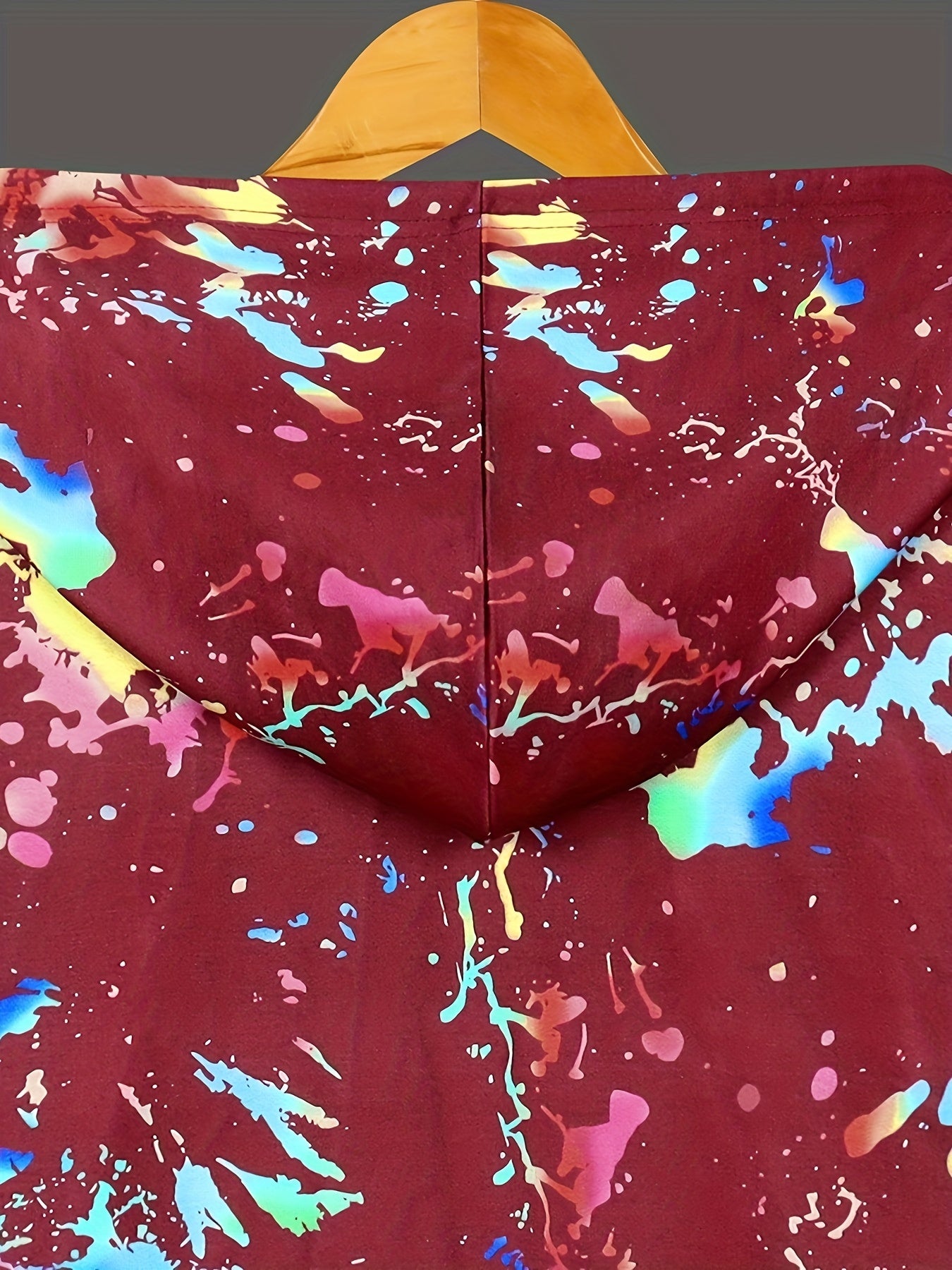 Color Printing Graphic Casual Long Sleeve Hooded Sport Sweatshirt For Women, Casual Sports Drawstring Hoodie, Women's Tops